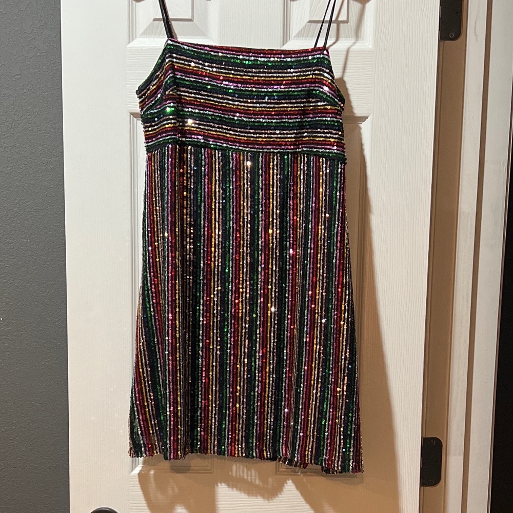 Rainbow Sequin party dress